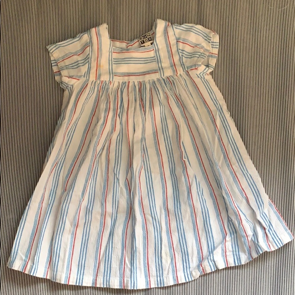Size 2 Bonton stripe cotton dress